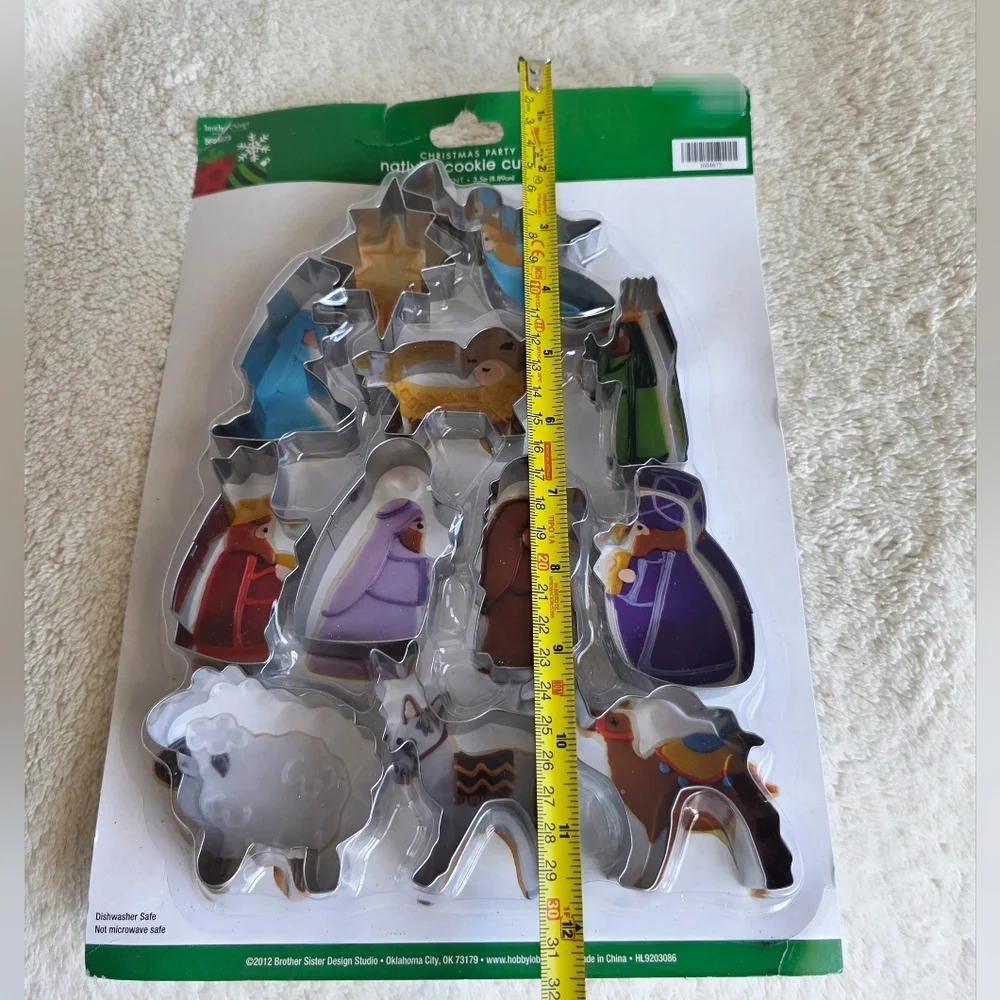 Christmas Nativity Metal Cookie Cutter Set of 12 Baby Jesus Kings Mary Joseph
